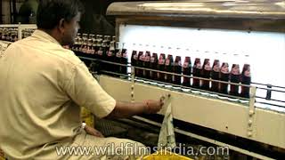 Thums Up factory in India aerated drinks being bottled [upl. by Anirac]