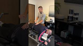 Decompressing the spine before the adjustment chiropractic adjustment backpainrelief decompress [upl. by Aneehc]