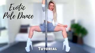 Exotic Pole Dance Routine  Step by Step Tutorial  Beginner to Intermediate Choreography [upl. by Oshinski]