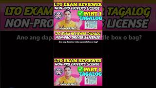 LTO EXAM REVIEWER FOR NONPRO DRIVERS LICENSE  PART 1 TAGALOG [upl. by Eyram]