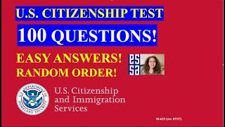 2022  100 Civics Questions 2008 version for the US Citizenship Test 2 [upl. by Nosniv]