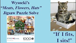 Timelapse Jigsaw Puzzle Solve  Wysockis quotMeats Flowers Hatsquot 5in5puzzlingchallenge [upl. by Ahsyekat]