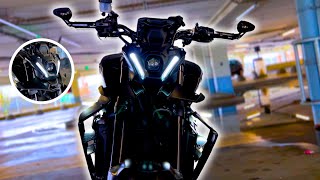 JINSTALLE DES AILERONS PUIG SUR MA YAMAHA MT09  CUSTOM BIKE [upl. by Marius974]