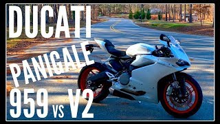 DUCATI PANIGALE 959 vs V2 COMPARISON Whats New and Whats HUGE [upl. by Notwal]