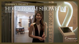 HDB 2Room Showflat Tour  MidCentury Modern Interior [upl. by Tabshey]