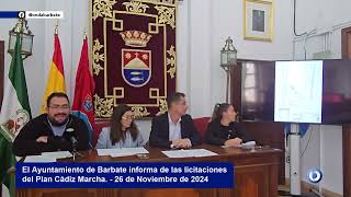 El Ayuntamiento de Barbate informa de las licitaciones del Plan Cádiz Marcha [upl. by Eita496]