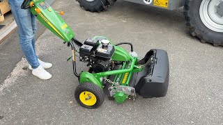 Köp Gräsklippare John Deere 220E singelgreen på Klaravik [upl. by Ardel]