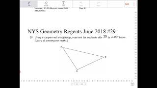 NYS Geometry Regents June 2018 question 29 [upl. by Aihc147]