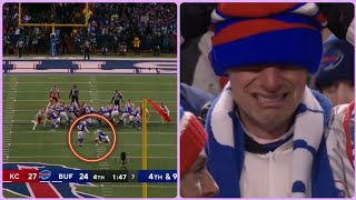 Bills Fans Cry 😢😭 as Tyler Bass MISSES GameTying 44 Yard Field Goal  Tyler Bass missed goal [upl. by Noeruat207]