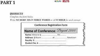 Conference Registration Form IELTS LISTENINGConference registration form ielts new listening 2024 [upl. by Anayia305]