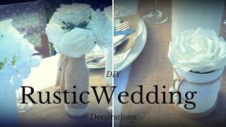 Wedding Rustic Decorations DIY wedding centrepieces Recycled Craft Ideas [upl. by Bobina]