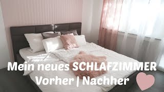 NEUES SCHLAFZIMMER  Vorher  Nachher  Renovieren  Tapeten runter  Neues Bett [upl. by Browne]