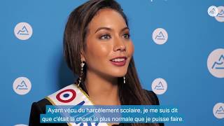 Miss France 2019  quotEnseigner la tolérance et le respect à lécolequot [upl. by Nnayelsel]