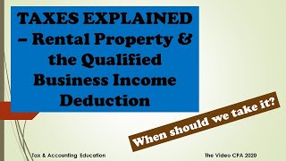 Taxes Explained  Rental Property amp the Qualified Business Income Deduction QBI [upl. by Kacerek]