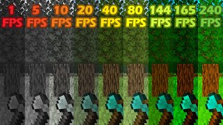 Minecraft 1fps vs 5fps vs 10fps vs 20fps vs 40fps vs 80fps vs 144fps vs 165fps vs 240fps [upl. by Nosredna]