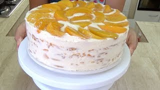 TORTA FRIA DE DURAZNOS  RICA Y ECONÓMICA Silvana Cocina ❤ [upl. by Amehr]