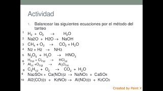 Balanceo por Método de Tanteo para Ecuaciones Químicas [upl. by Bradford478]