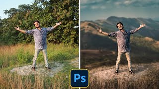 Change Background in Photoshop  Depth of Field Photoshop  Color Match in Photoshop  Hindi [upl. by Dalston706]