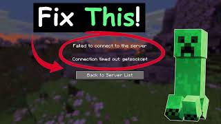 How To Fix Minecraft ‘Failed To Connect To The Server Connection Timed Out getsockopt’ Error [upl. by Atirahs934]