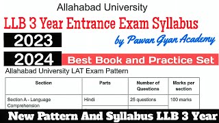 Allahabad University LLB 3 Year Entrance Exam Syllabus 202324  AU LLB Entrance Exam Best Book [upl. by Ahsinam]