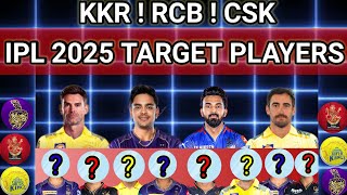 KkrCskRcb Target Players 2025 Mega Auction  ipl 2025 mega auction ipl 2025 ipl target players [upl. by Jorge]