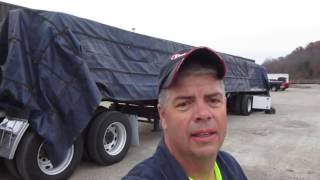 28 Tarping Steel Beams The Life of an Owner Operator Flatbed Truck Driver Vlog [upl. by Shirlene]