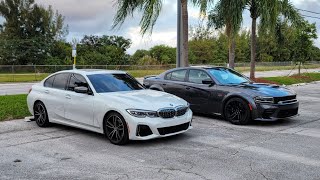 2020 BMW M340I VS 2023 Dodge Charger Scatpack Widebody in a dragrace [upl. by Liu]