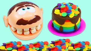 Making A Rainbow Cake For Mr Play Doh Head [upl. by Nosnhoj930]