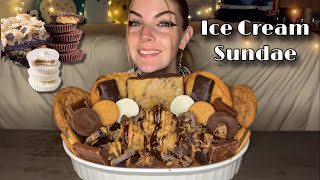 CHOCOLATE PEANUT BUTTER ICE CREAM SUNDAE MUKBANG Vegan No Talking [upl. by Lotte]