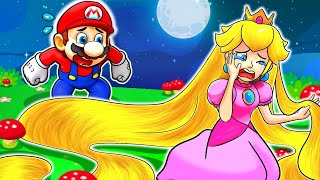 Peach Suddenly Becomes Princess Rapunzel  Mario amp Peach Love Story  Super Mario Bros Animation [upl. by Tyree]