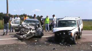 Head on Crash Weldon New Brunswick [upl. by Wildon]