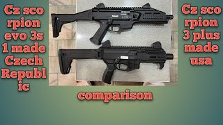 Cz scorpion 3 plus made USA vs Cz scorpion evo 3 s1 made Czech Republic [upl. by Kokaras246]