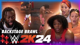 WWE 2K24 FIRST LOOK — Expanded Backstage Brawl [upl. by Adalai]