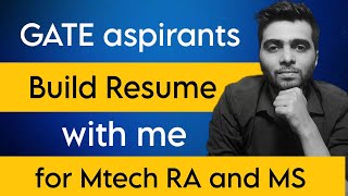 Build Resume for Mtech Ra and MS with me🔥 [upl. by Mcclelland732]