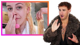 Hairdresser Reacts To Hair Bleaching Disasters [upl. by Yensehc]