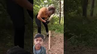 Forest girl woodking ⚒️💡 camping survival bushcraft outdoors lifehacks shorts [upl. by Lobel165]