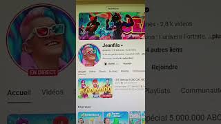 Jeanfils il a 5 million abonnés sur YouTube 🎉🎉 [upl. by Nedgo]