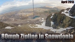 Gopro 80mph longest zipline in Europe Zip World UK Snowdonia Wales [upl. by Ramal802]