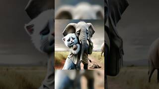 😺😿White cat and elephant 🐘cats aicat funny shortvideo family short [upl. by Kenric167]