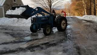 moving snow with ford tractor [upl. by Aluino]