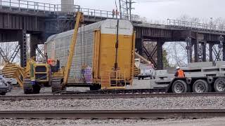 UP AUTORACK DERAILMENT FOOTAGE UPDATE LOADED amp TRANSPORTED READ DESCRIPTION [upl. by Dennett959]