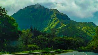 Driving through the beautifully spiritual Kò Ōlau mountains on the Windward side of Oahu [upl. by Ahtilat19]