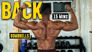 15 Minute Dumbbell Back Workout No Bench  Build amp Burn 11 [upl. by Solon]