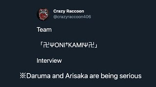 ※ arisaka amp daruma are serious  precr cup onikami interview  NIJISANJICrazy Raccoon [upl. by Boland704]