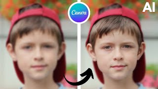 How to Improve Image Quality with AI  Sharpen Blurry Photos Using Canva AI [upl. by Baniez209]