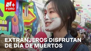 Estudiantes extranjeros disfrutan de la celebración de Día de Muertos en CDMX  Las Noticias [upl. by Niar]