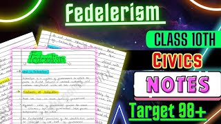 Fedelerism Notes Class 10 CBSE  Toppers Handwritten Notes  SST civics Chapter 2 ‎Edustudypoint [upl. by Dressler]