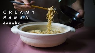 Easy Creamy Ramen Donabe vegan [upl. by Waldos]