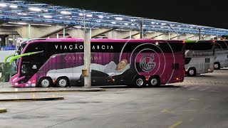 MOVIMENTAÇÃO RODOVIÁRIA BARRA FUNDA  Viação Garcia e seus Belos ÔNIBUS G8 1800 DD [upl. by Alisia]