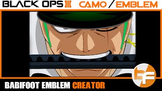 Black Ops 3 Emblem Tutorial 042  Roronoa Zoro  Babifoot [upl. by Nahama]